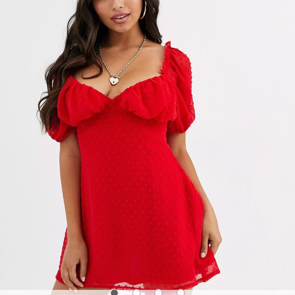 Missguided Dobby milkmaid skater dress